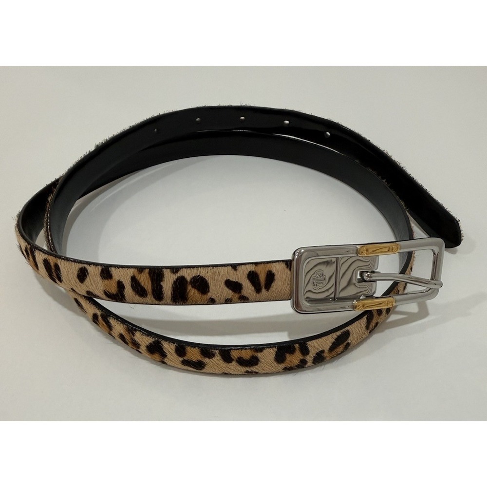 Lauren Ralph Lauren Leopard Leather Calf Hair Leather Reversible Belt 37 3/4"